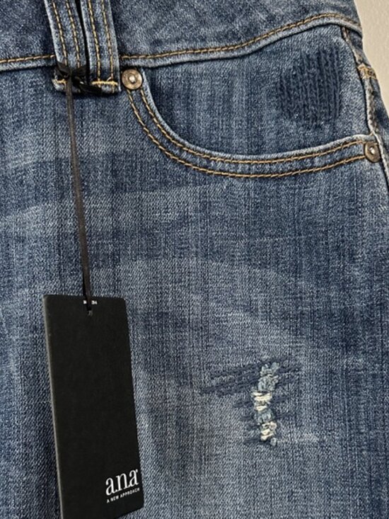 a.n.a Distressed Blue Mini Skirt med wash size 10 - Picture 6 of 13